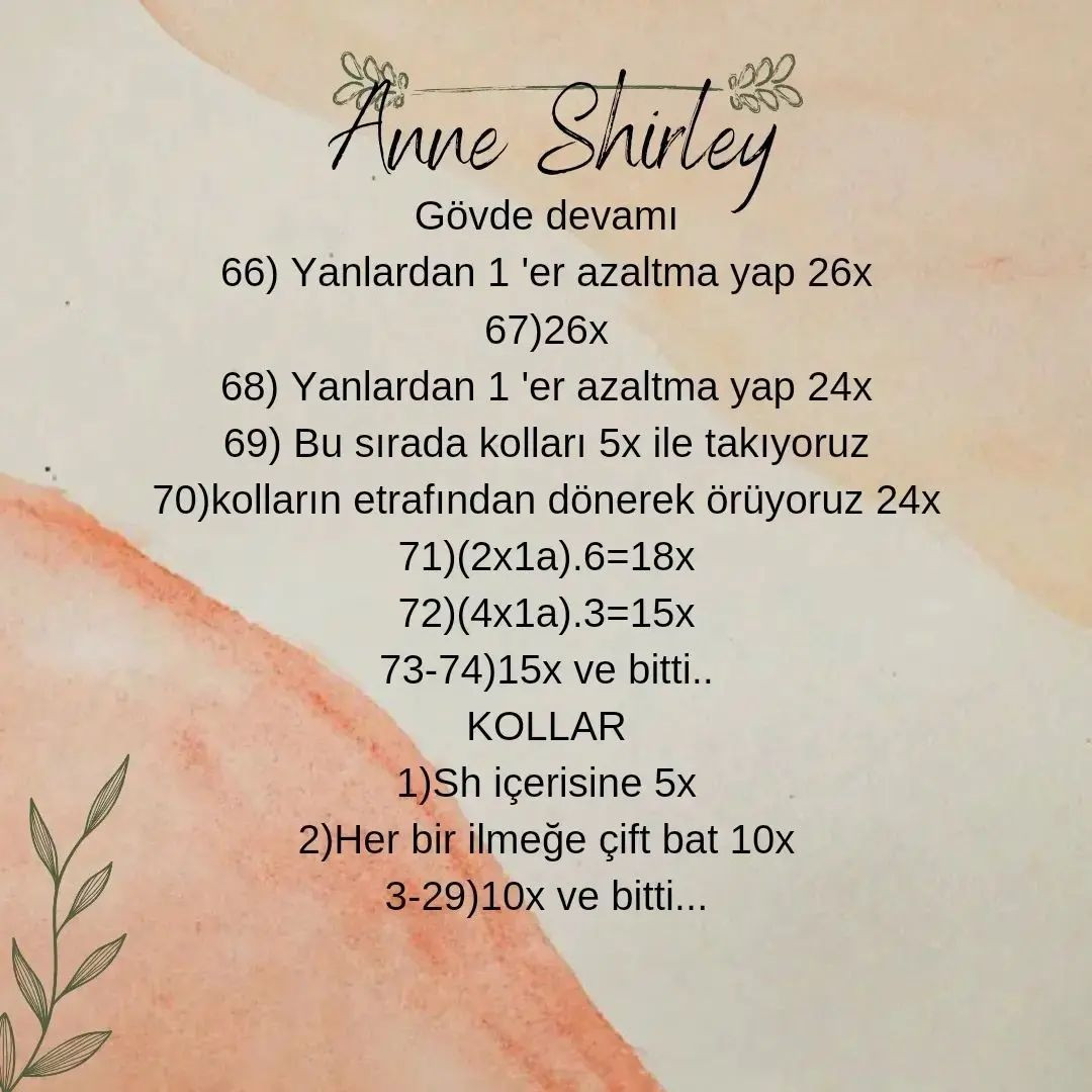 Anne Shirley Amigurumi Tığ İşi Şeması
