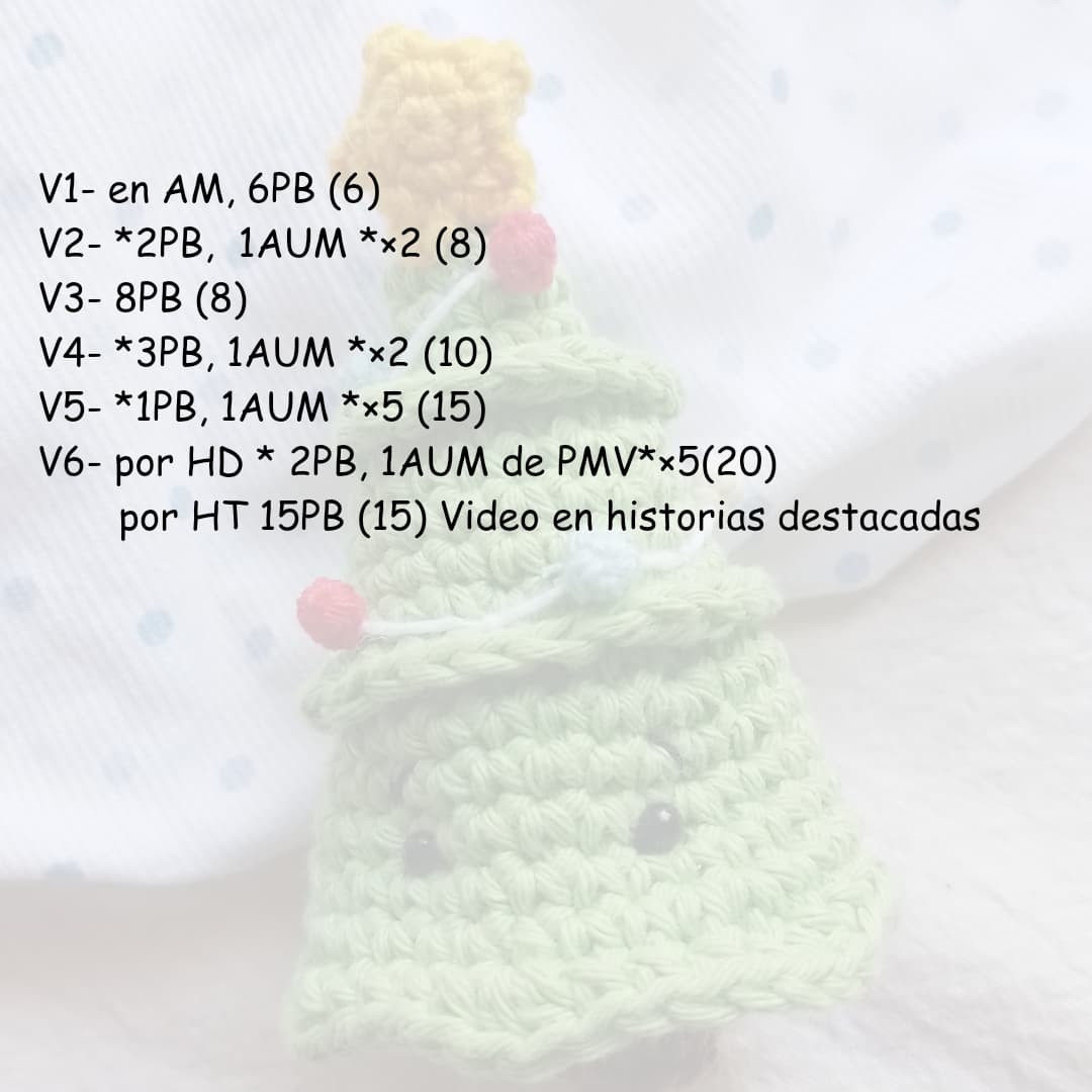 Arbolito navideño: Patrón de ganchillo gratis
