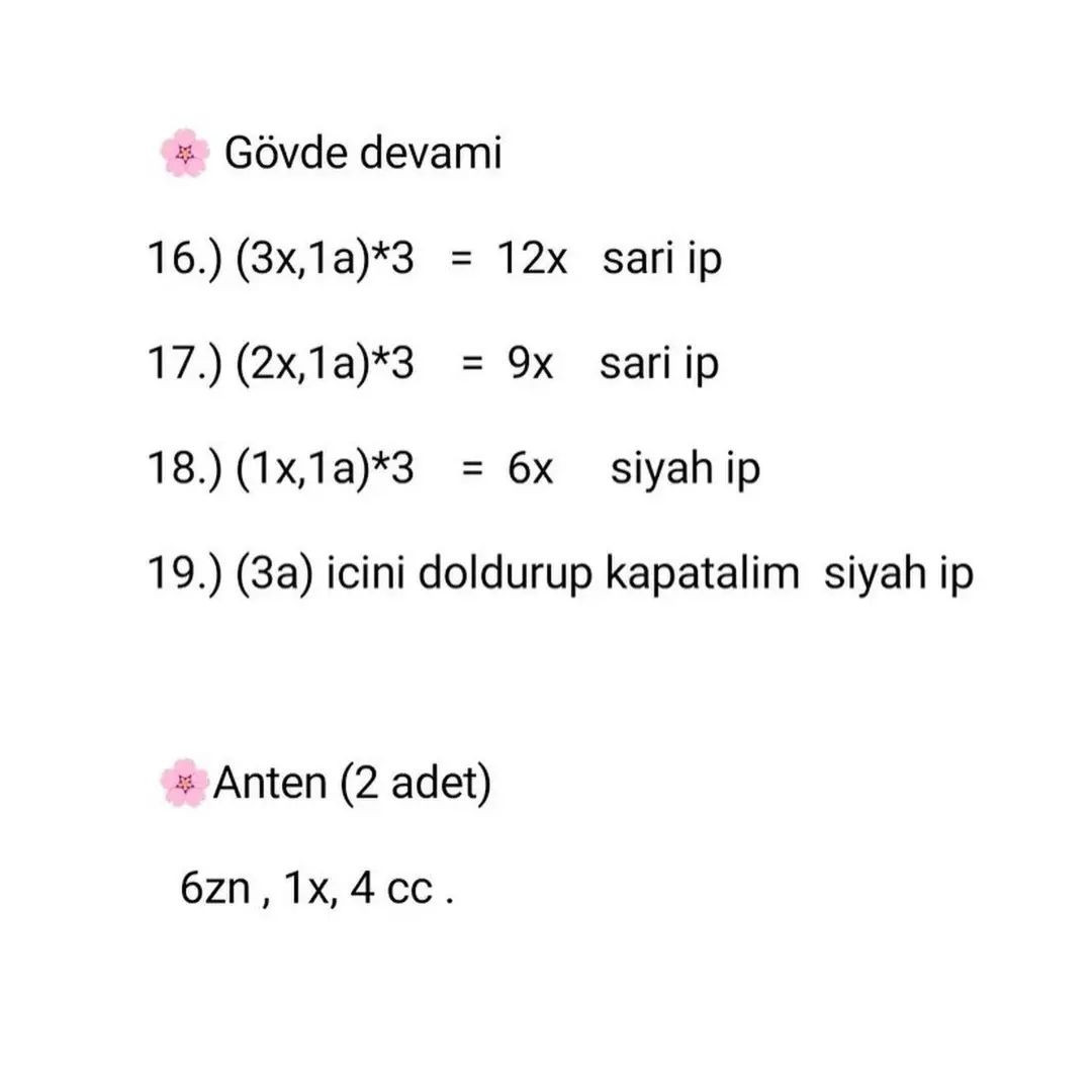 Arı ve Papatya Anahtarlık Örgü Şeması