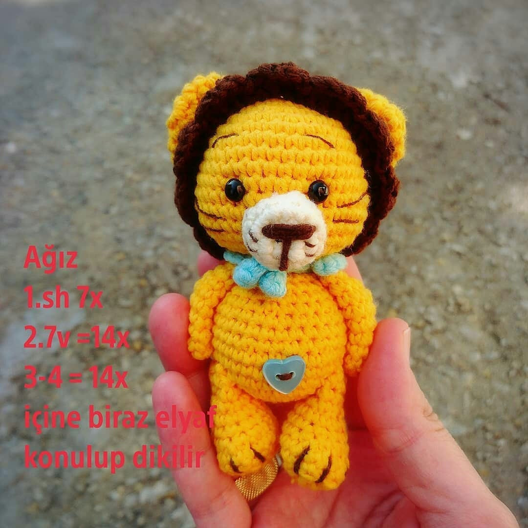 Aslan Amigurumi Tığ İşi Şeması ikizlerleorgu