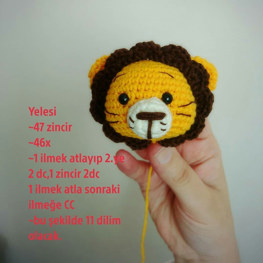 Aslan Amigurumi Tığ İşi Şeması ikizlerleorgu