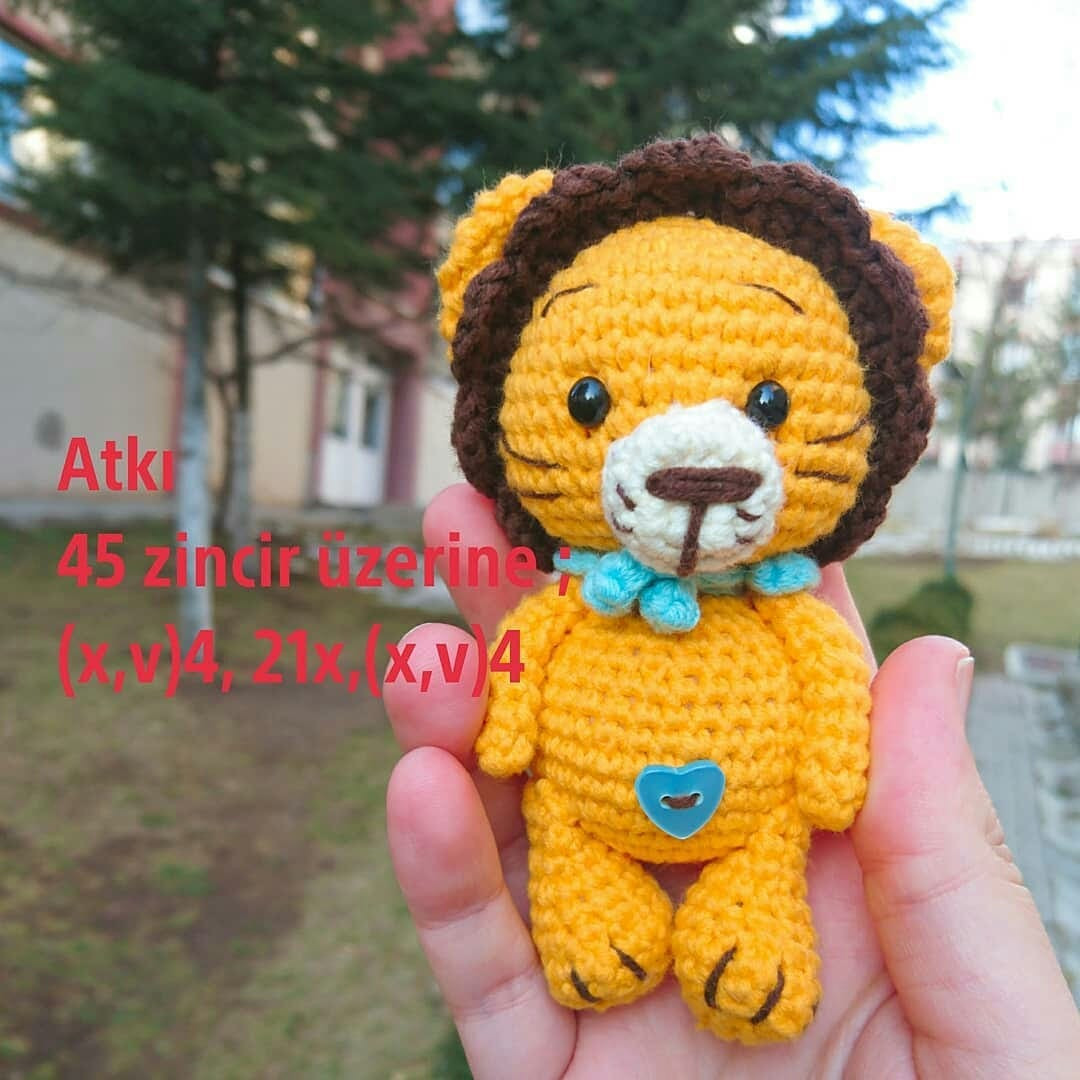 Aslan Amigurumi Tığ İşi Şeması ikizlerleorgu