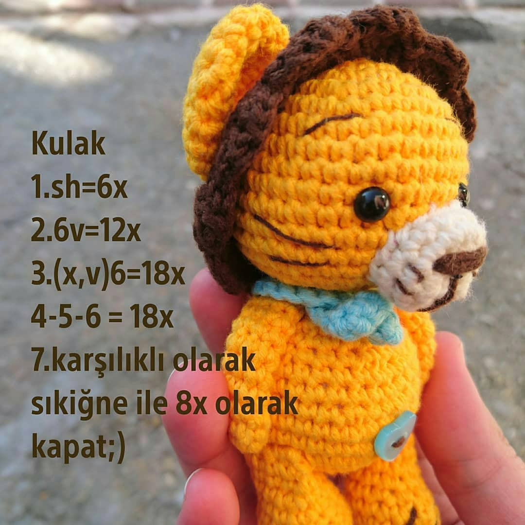 Aslan Amigurumi Tığ İşi Şeması ikizlerleorgu