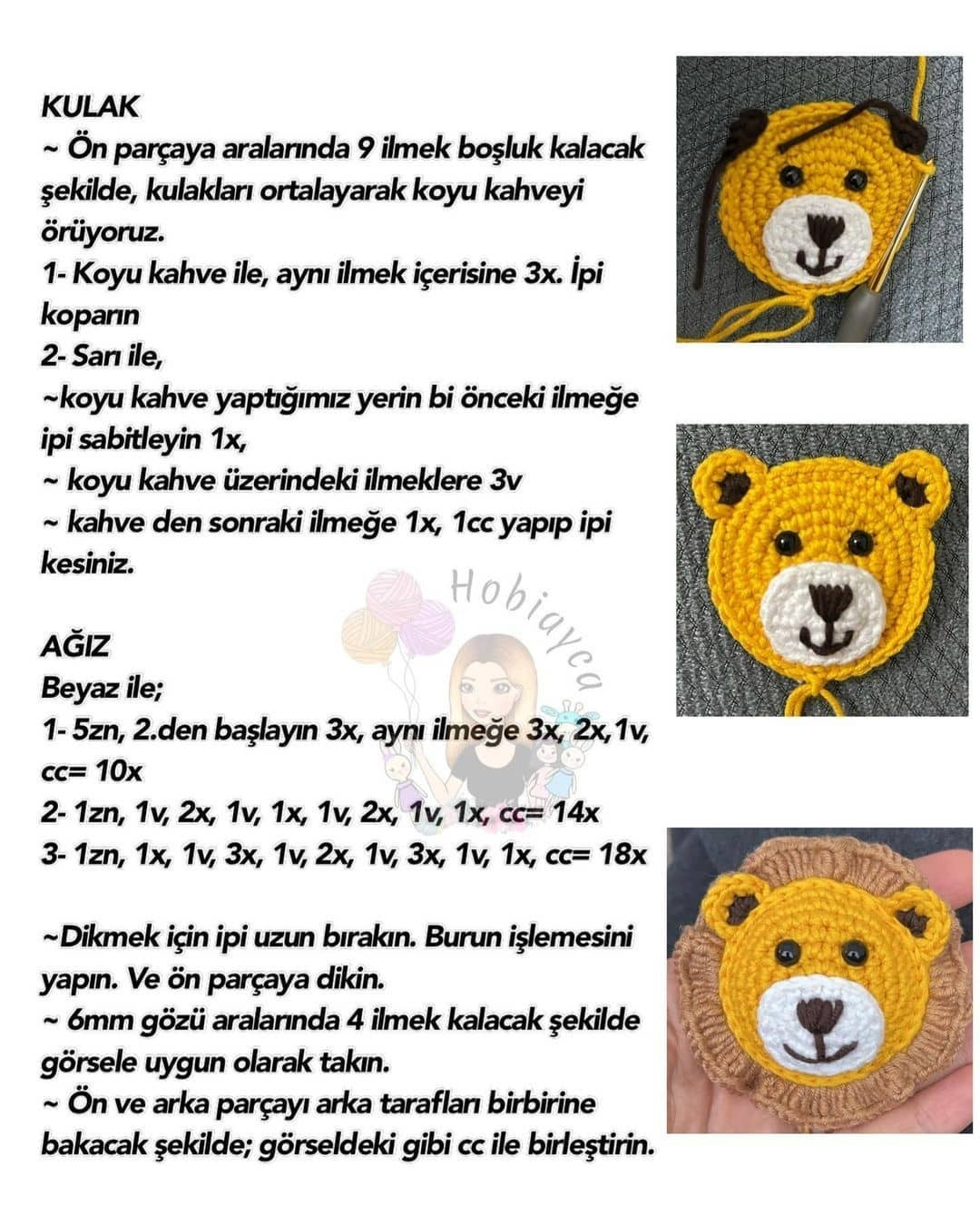 Aslan Temalı Tığ İşi Şeması