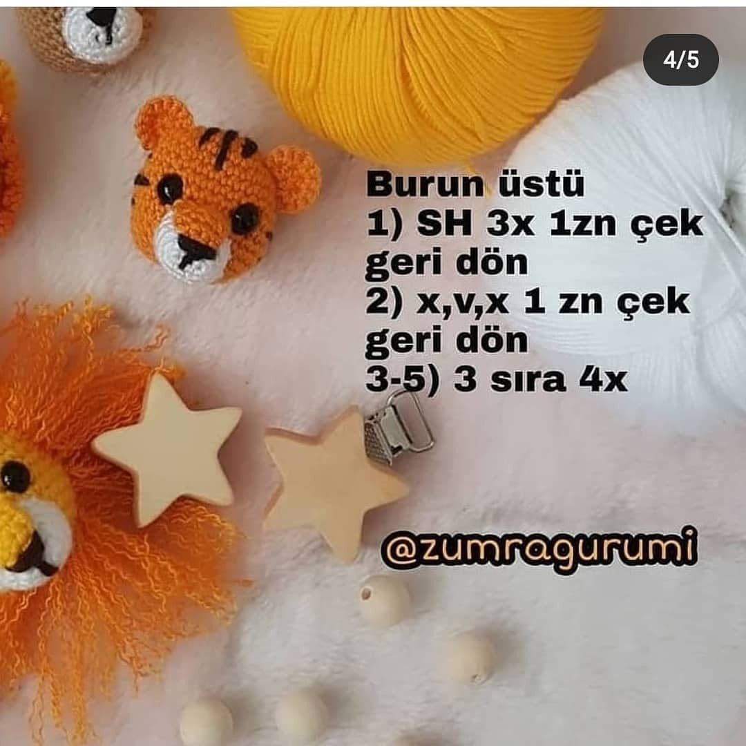 Aslan ve Kaplan Kitap Ayracı Tığ İşi Şeması