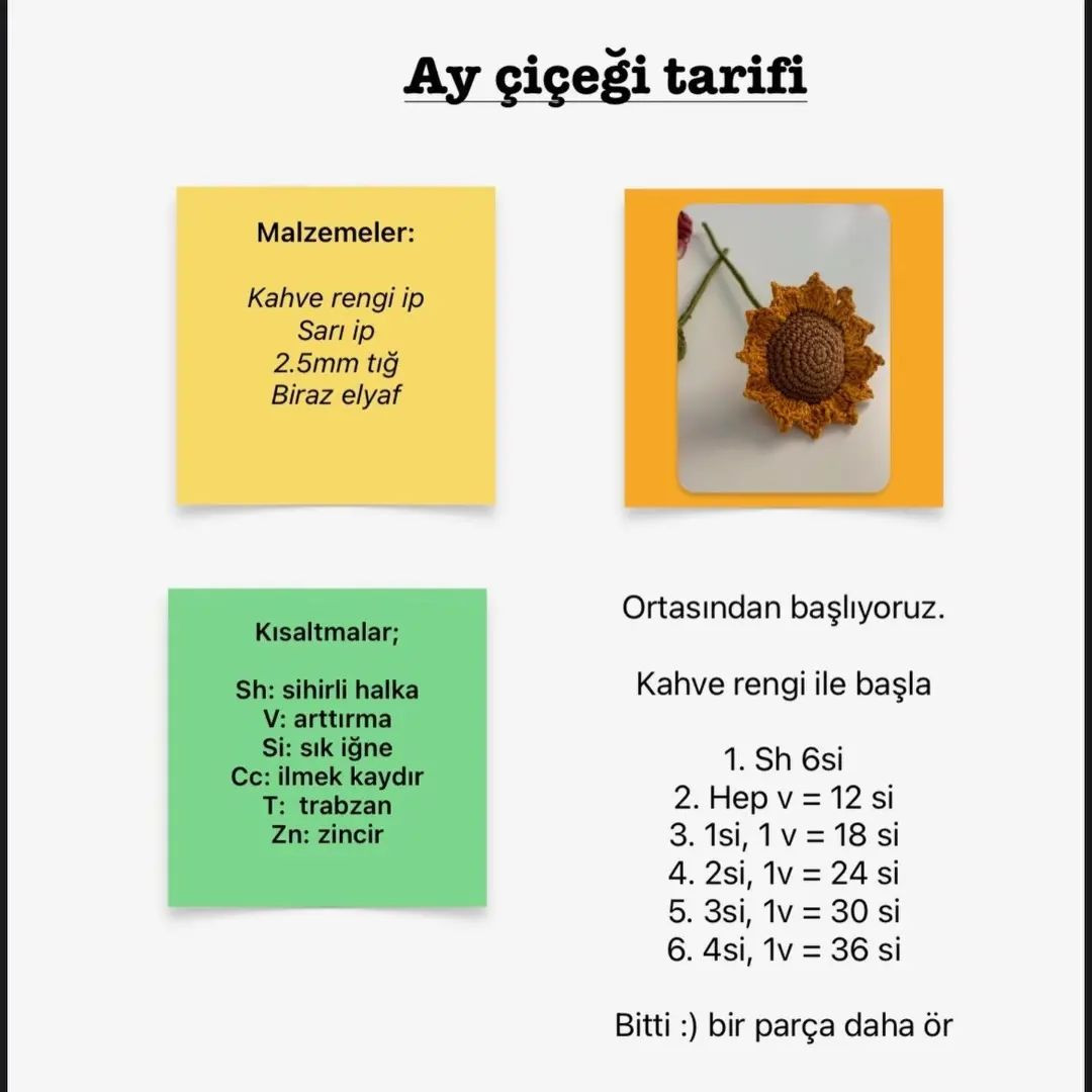 Ayçiçeği Amigurumi Yapımı