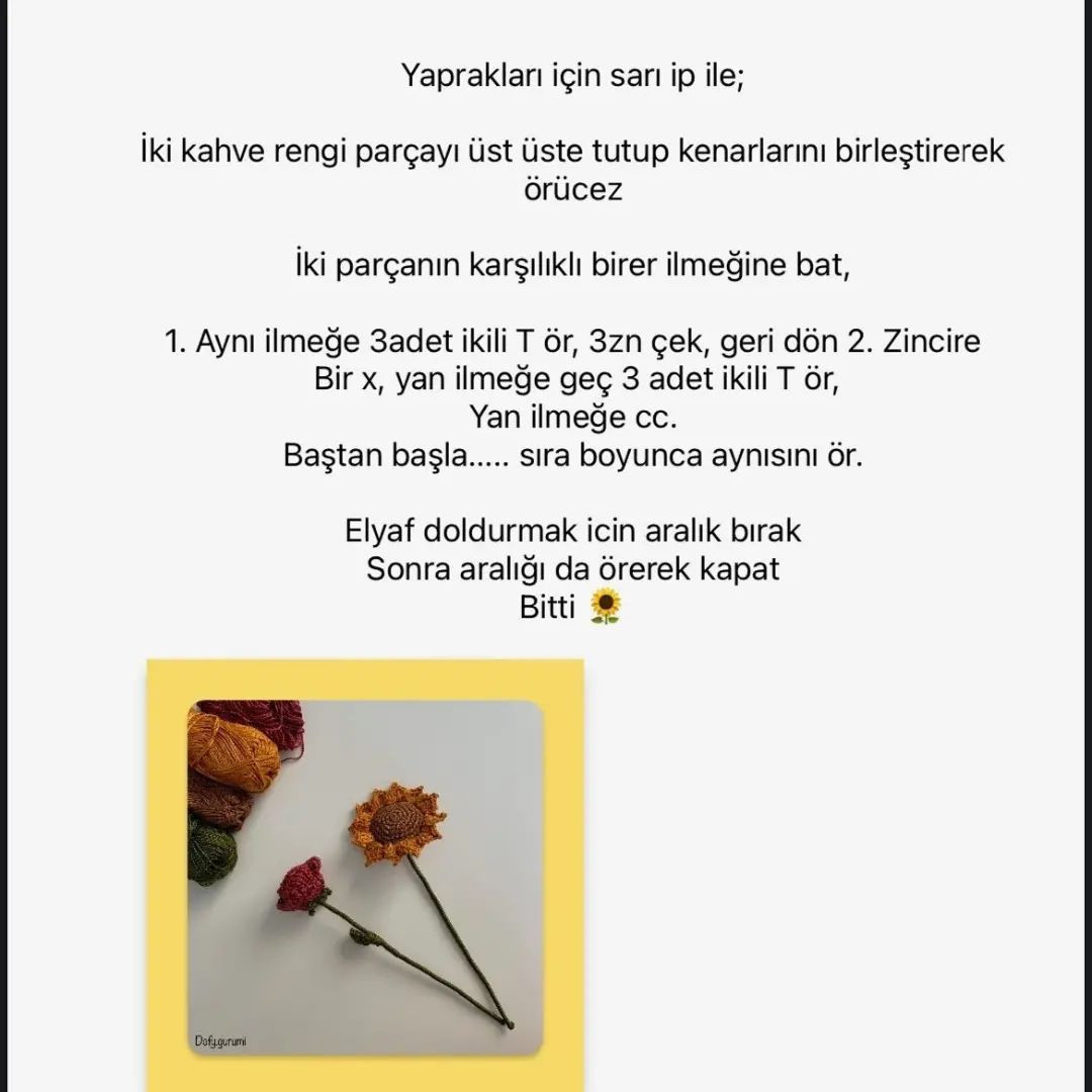 Ayçiçeği Amigurumi Yapımı