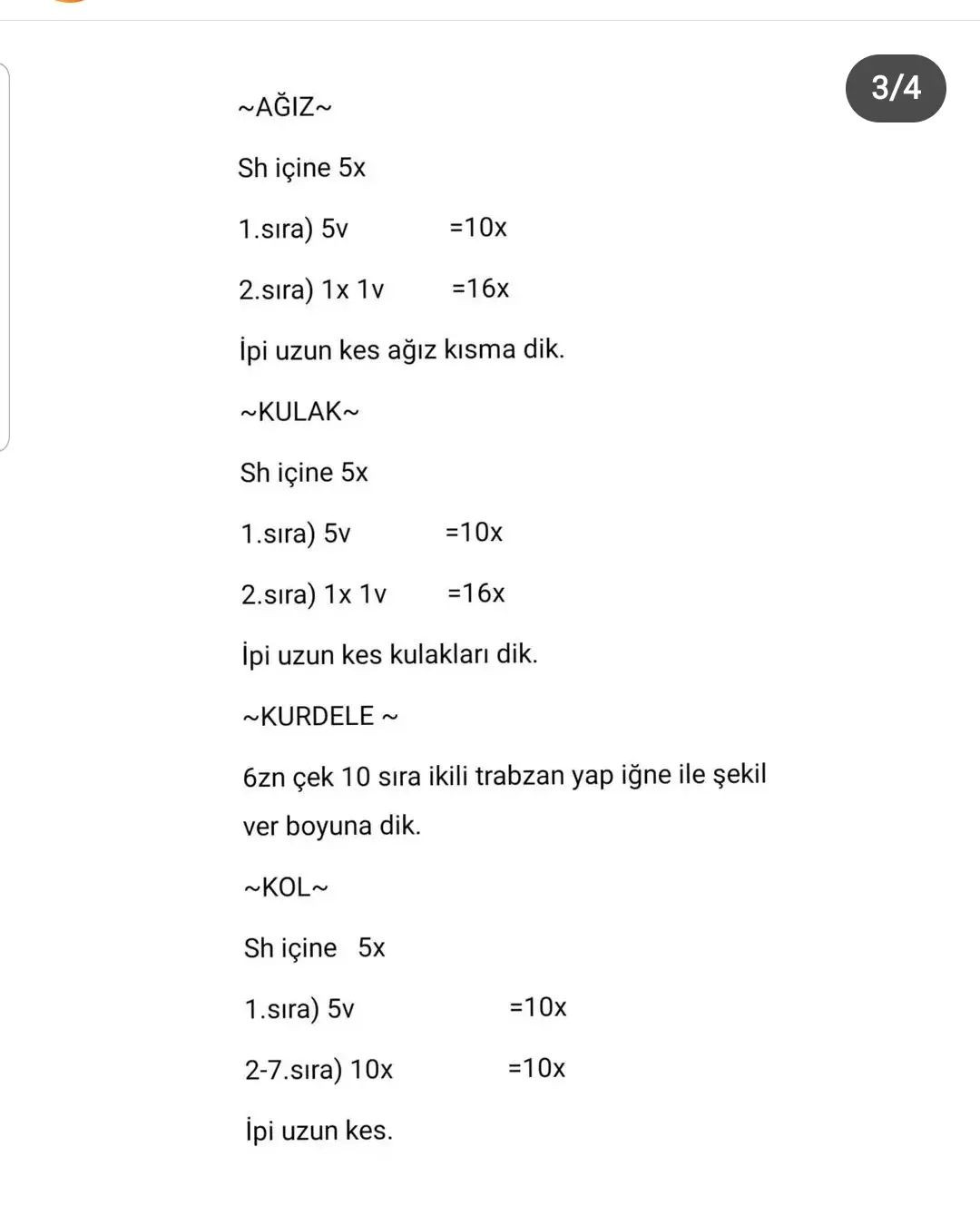 AYICIĞIN ÖRME ŞEMASI