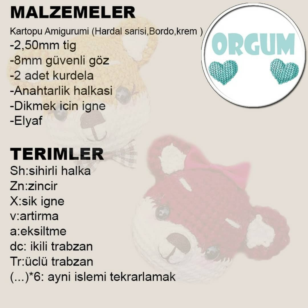 Ayıcık Anahtarlık Tığ İşi Tarifi