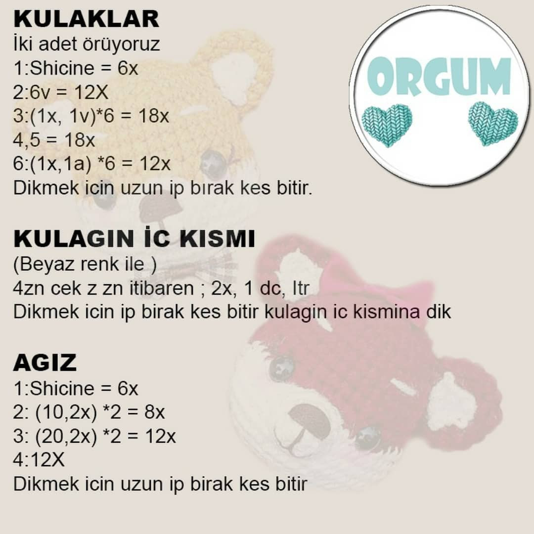 Ayıcık Anahtarlık Tığ İşi Tarifi