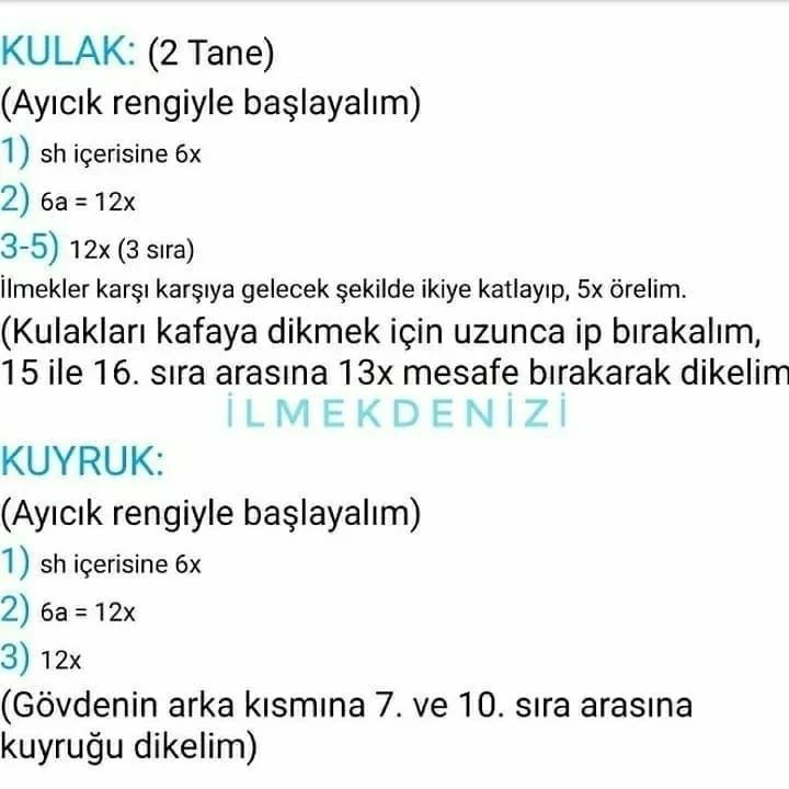 Ayıcık tulum modeli şeması