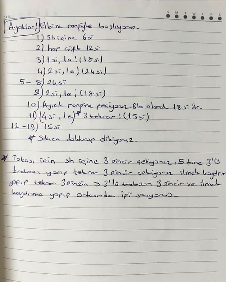 Ayıcık ve Aktivite Halka Tığ İşi Şeması