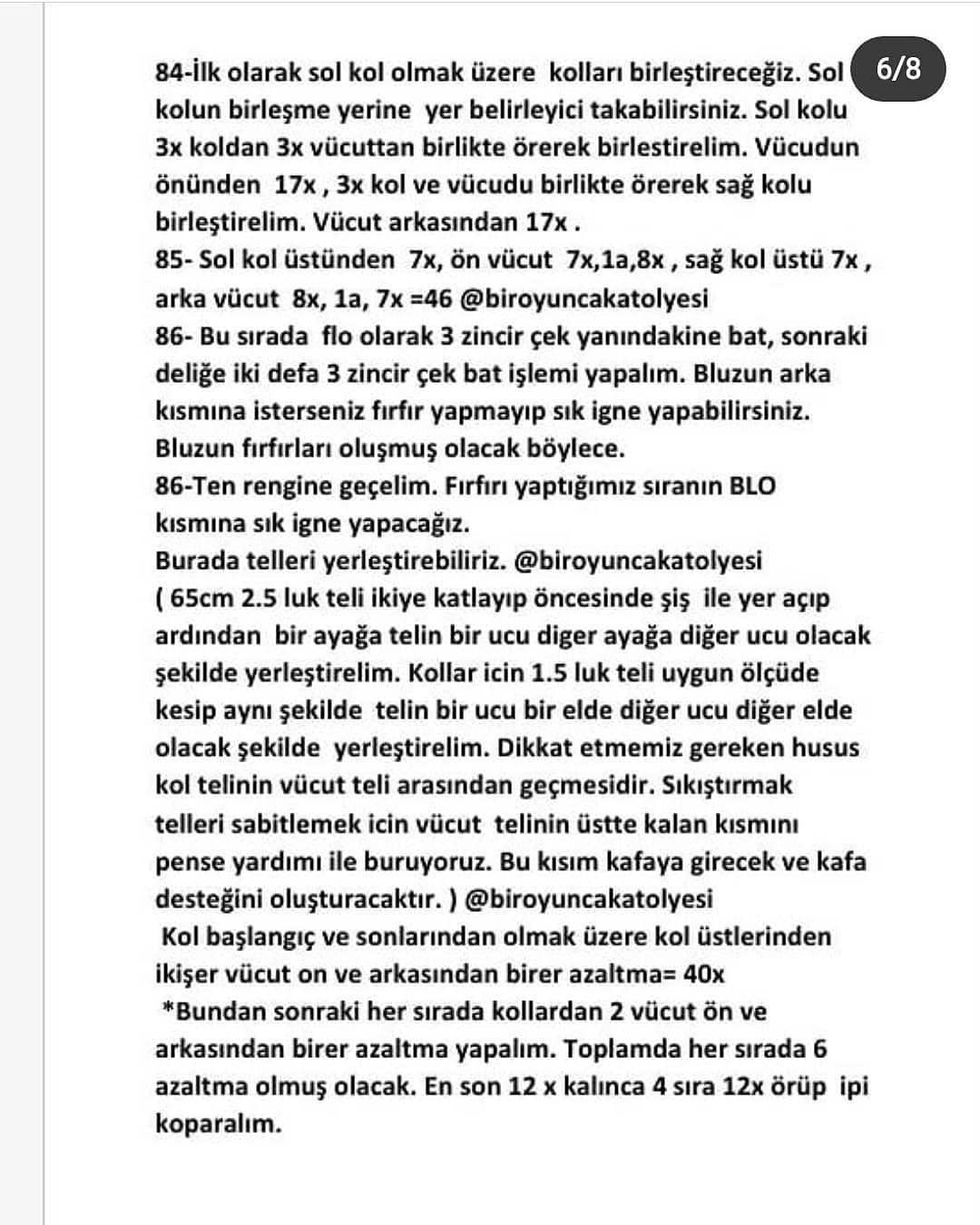 Balerin Bebek Tığ İşi Şeması