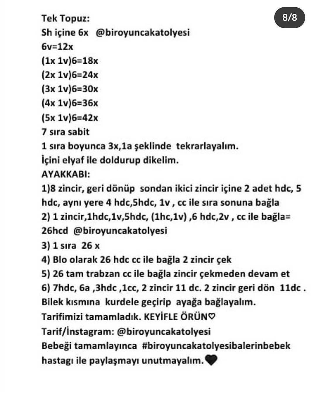 Balerin Bebek Tığ İşi Şeması