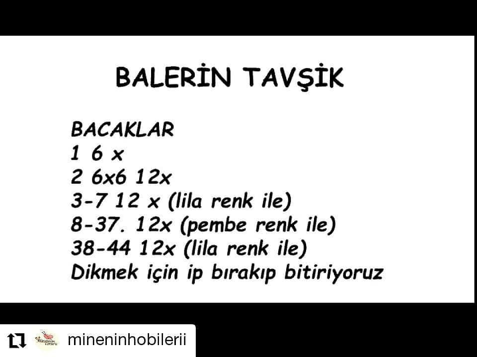 Balerin Tavşan Amigurumi Şeması
