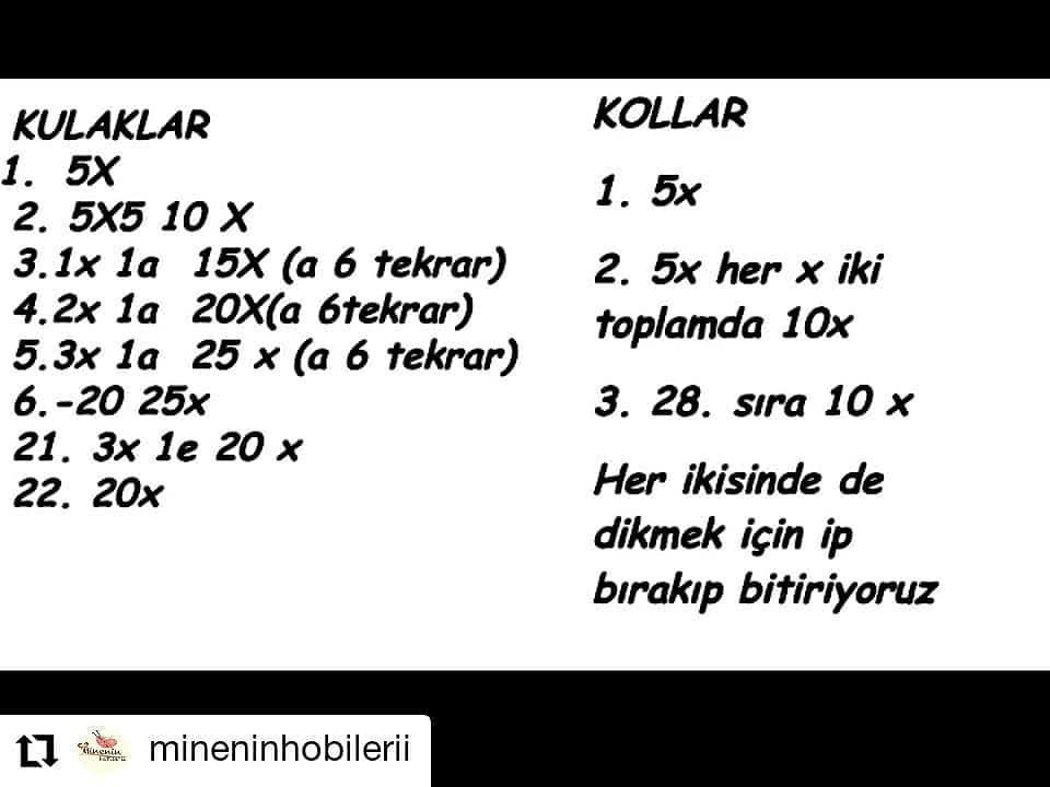 Balerin Tavşan Amigurumi Şeması