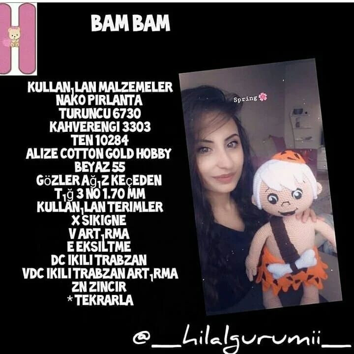 Bam Bam Amigurumi Tığ İşi Tarifi