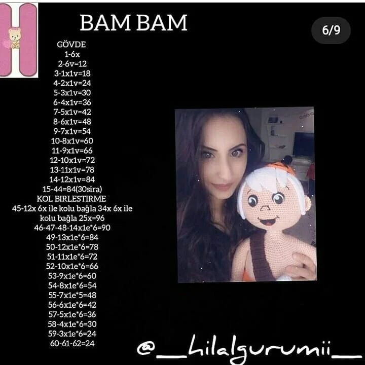 Bam Bam Amigurumi Tığ İşi Tarifi
