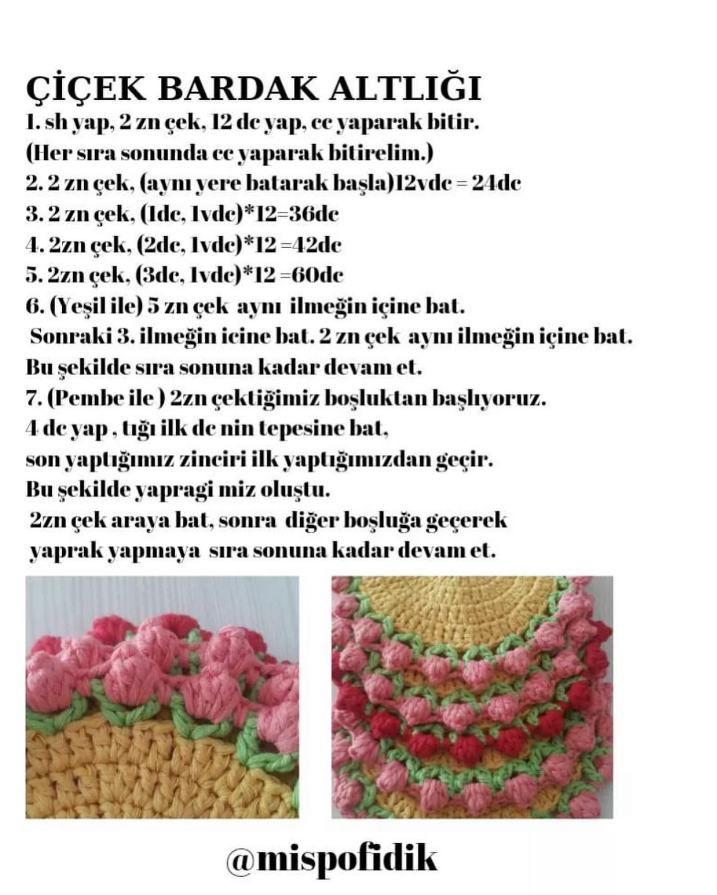 Bardak Altlığı Örgü Şeması