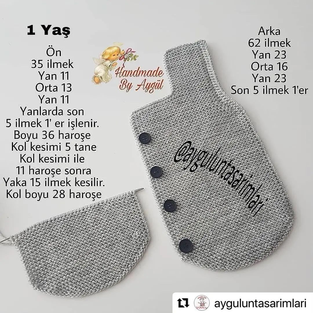 Bebek Yeleği Tığ İşi Şeması