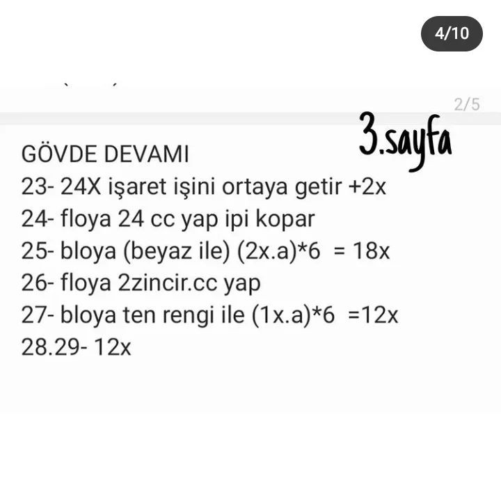 Bebekler için Amigurumi Tığ İşi Şeması