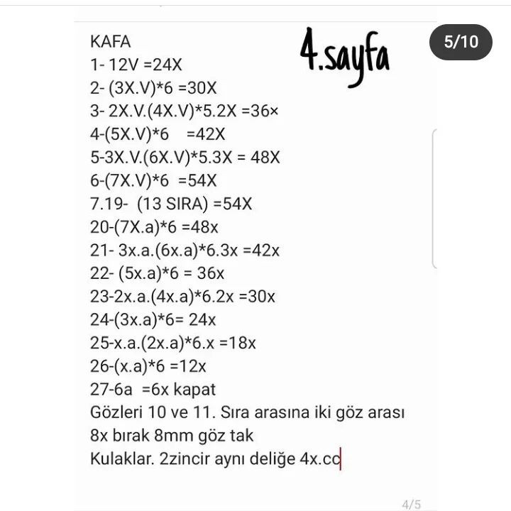 Bebekler için Amigurumi Tığ İşi Şeması
