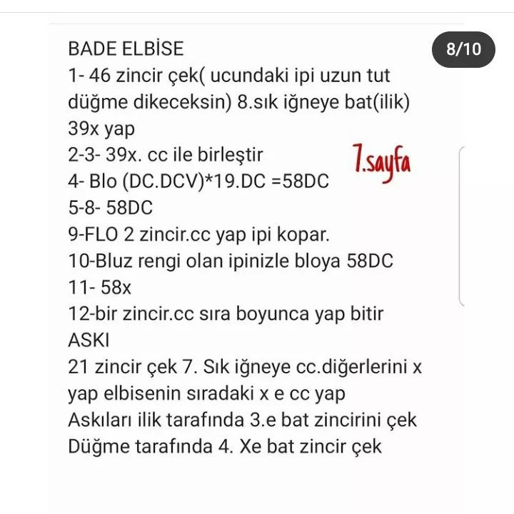 Bebekler için Amigurumi Tığ İşi Şeması