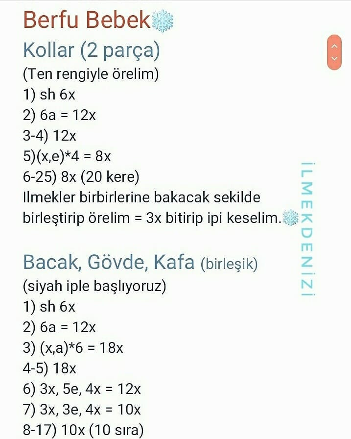 Berfu Bebek Amigurumi Şeması: 1. Bölüm
