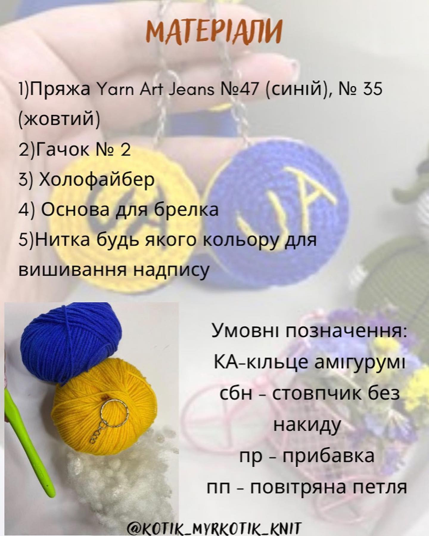 Бесплатный мастер-класс по вязанию брелока в цветах украинского флага