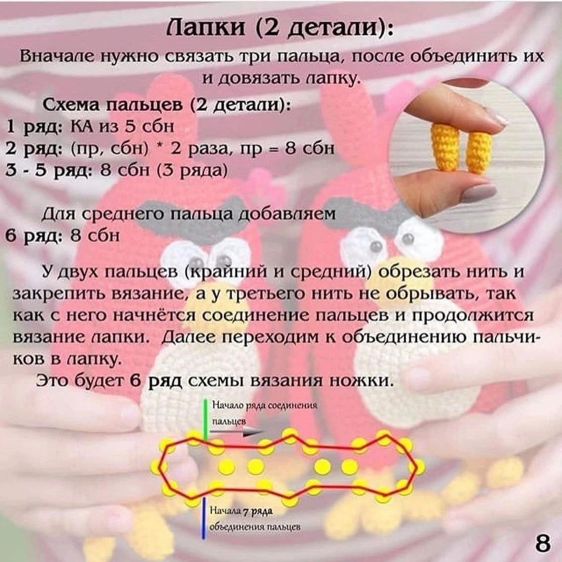 Бесплатный мастер-класс по вязанию крючком игрушек Angry Birds