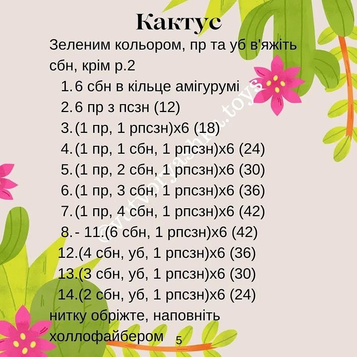 Бесплатный мастер-класс по вязанию крючком кактуса