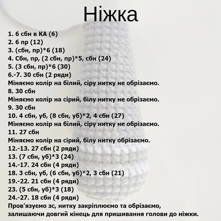 Безкоштовний опис схеми в'язання коали-брязкальця