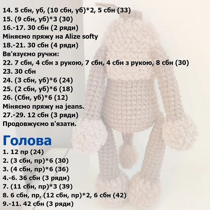 Безоплатний опис схеми в’язання пуделі