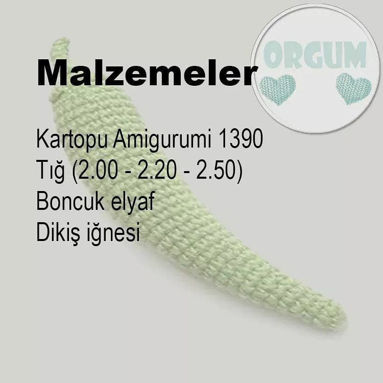 Biber Amigurumi Tarifi: Sebze Örgü Şeması