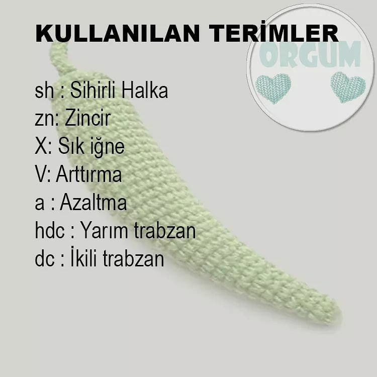 Biber Amigurumi Tarifi: Sebze Örgü Şeması