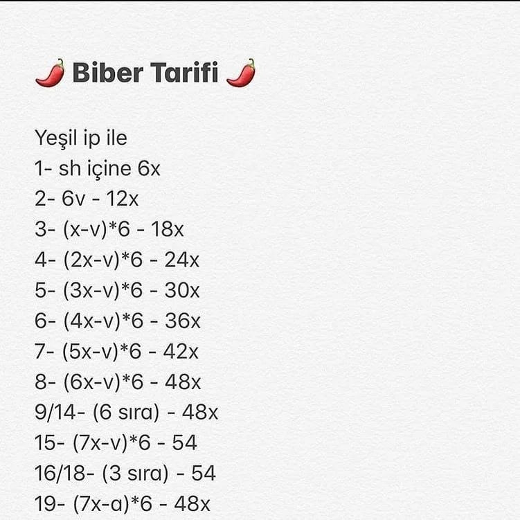 BIBER Örgü Şeması