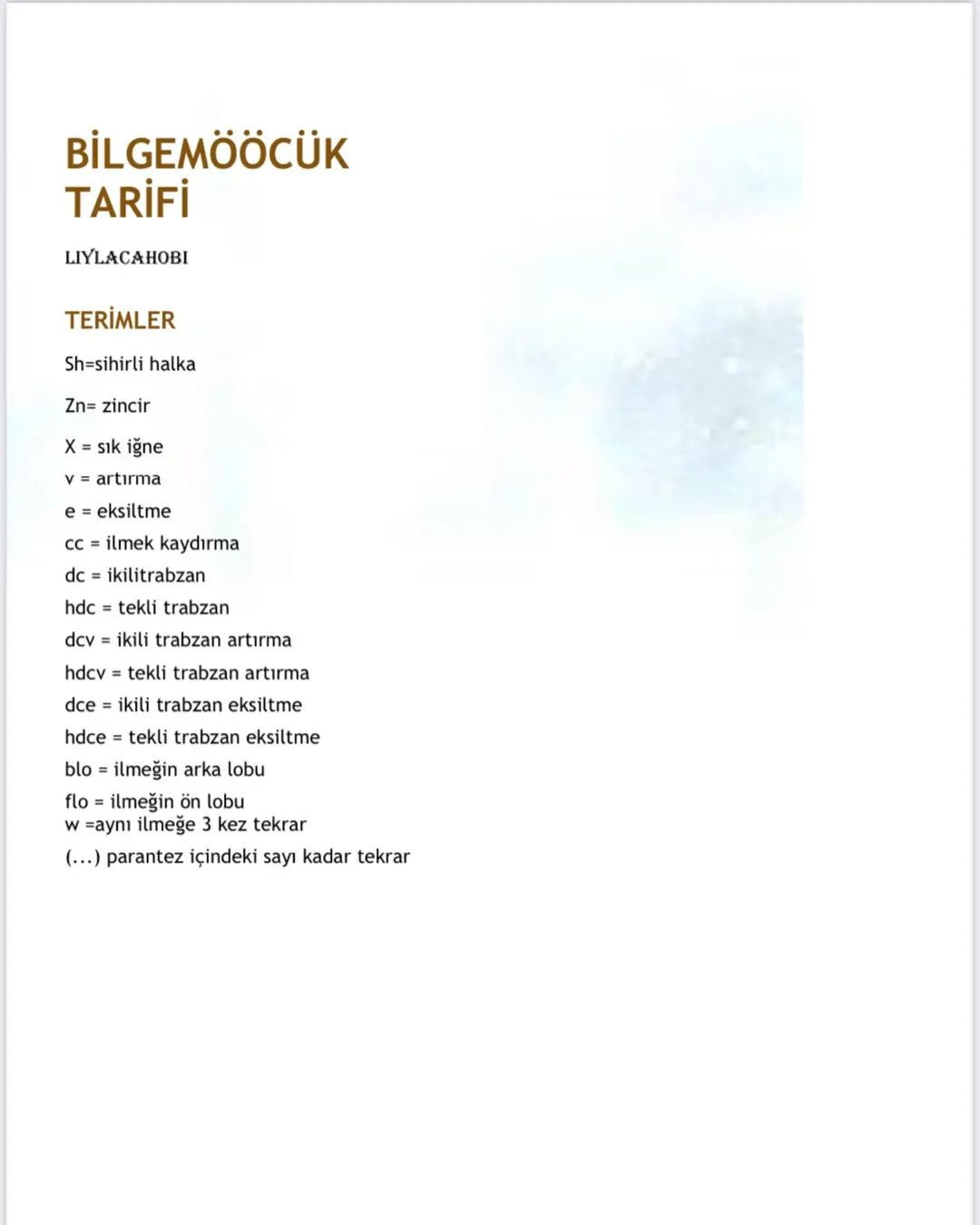 Bilge Moooçuklu Amigurumi Şeması
