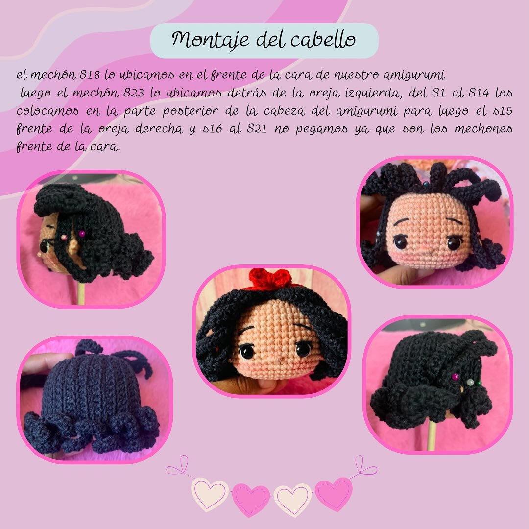 Blancanieves amigurumi: gráfico de crochet gratuito