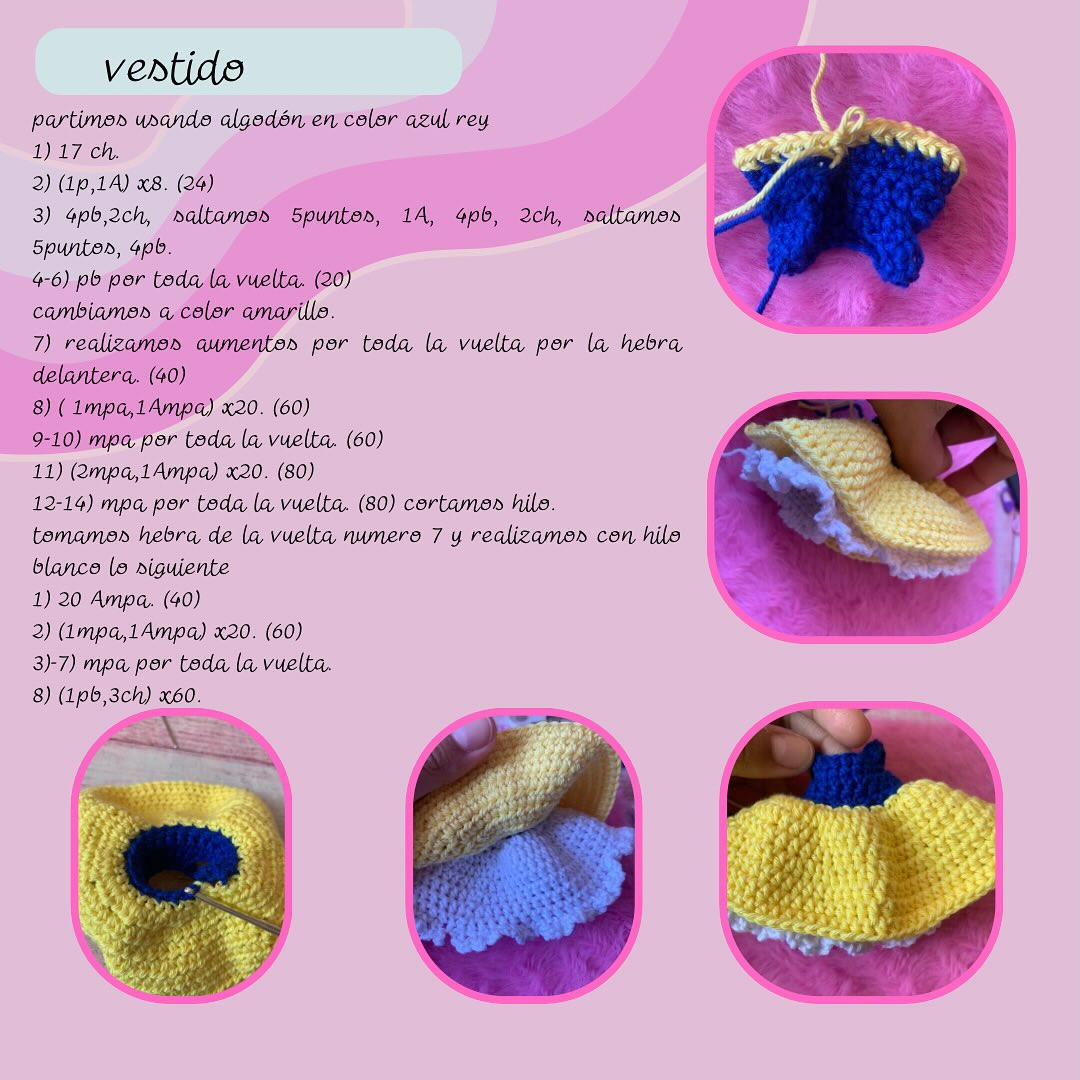 Blancanieves amigurumi: gráfico de crochet gratuito