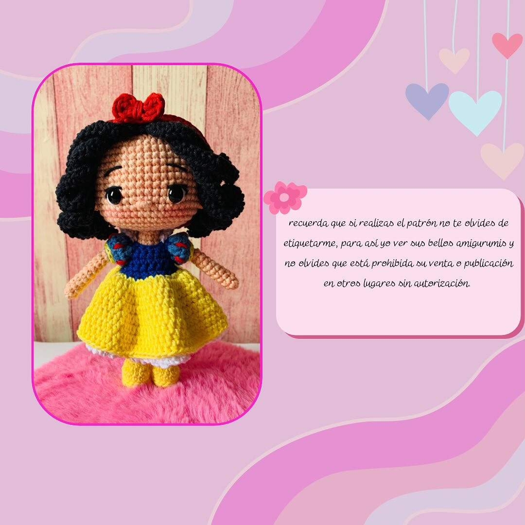 Blancanieves amigurumi: gráfico de crochet gratuito