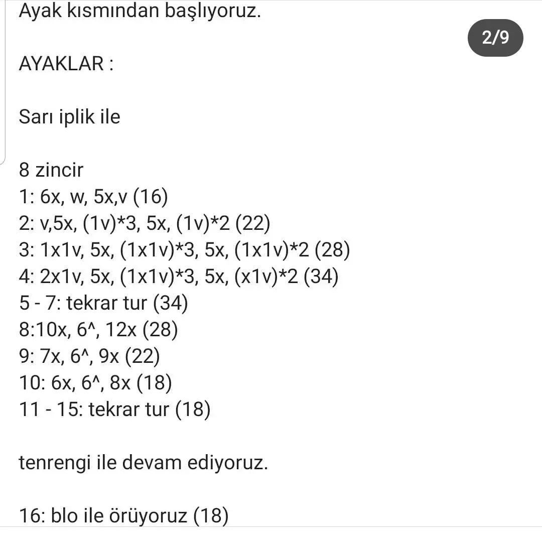 Caillou Amigurumi Tığ İşi Şeması