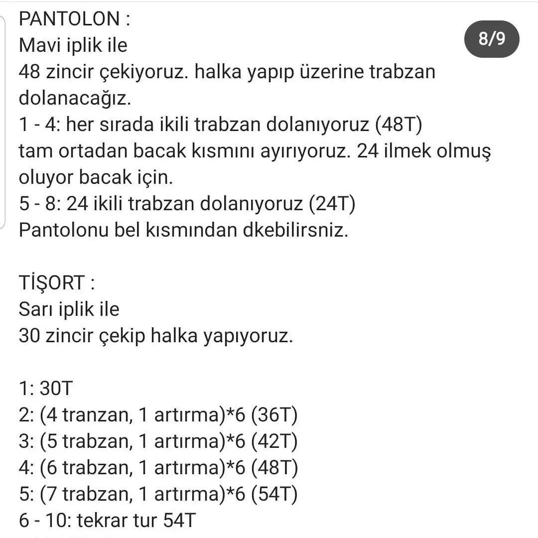 Caillou Amigurumi Tığ İşi Şeması