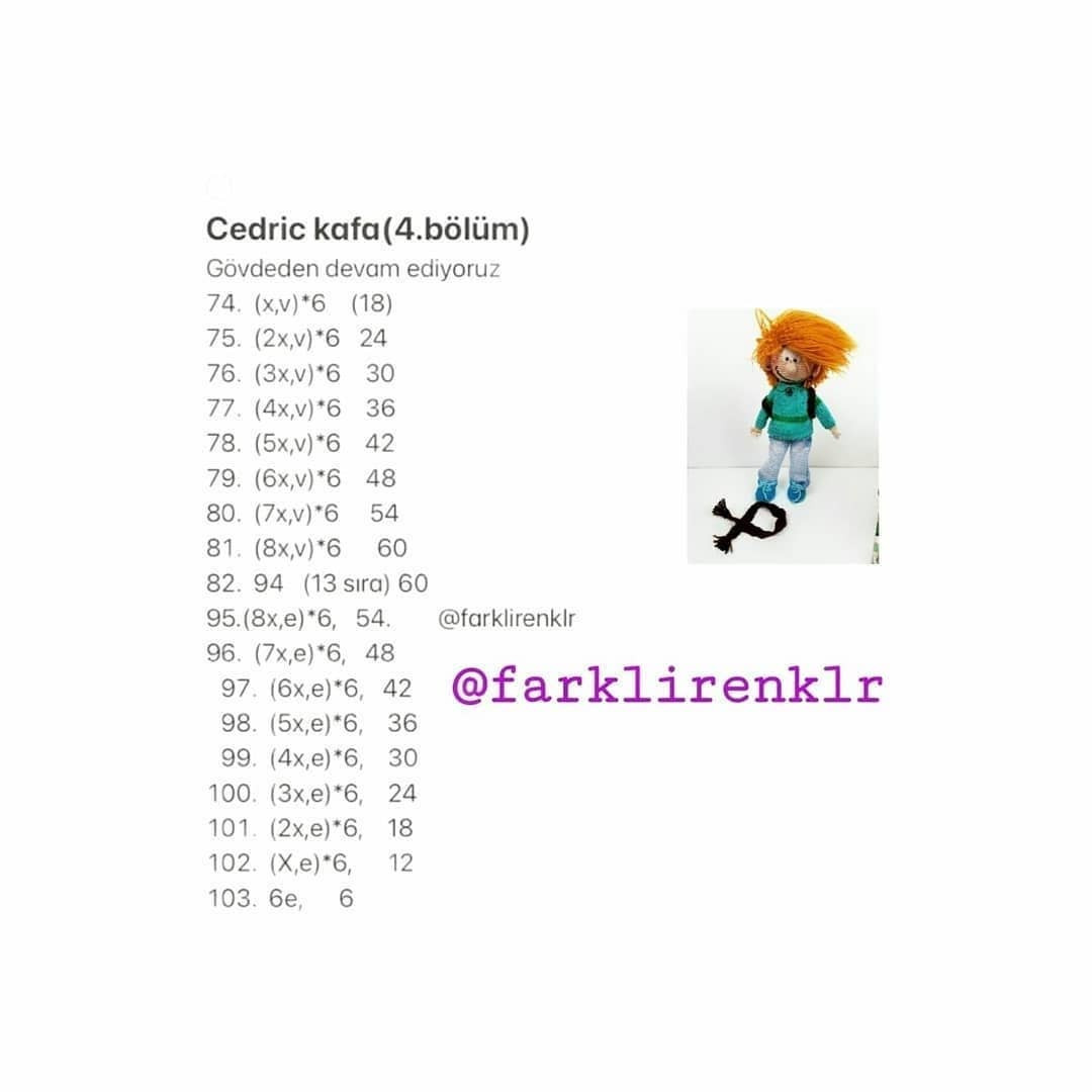 Cedric Amigurumi Şeması Ücretsiz