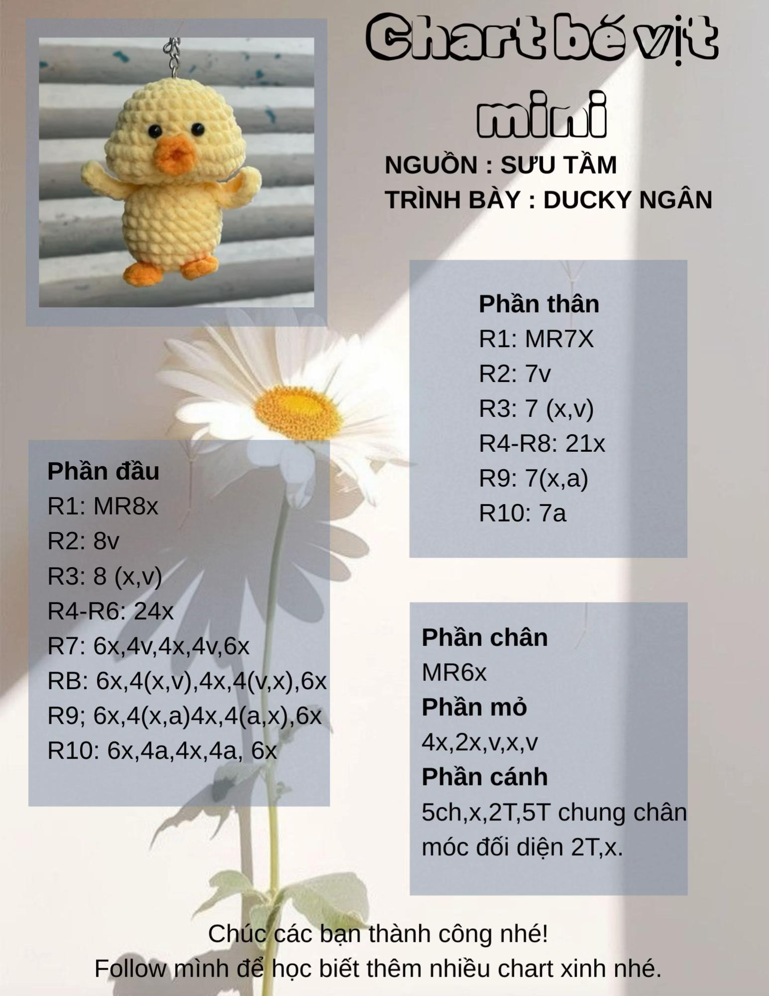 Chart bé vịt mini cute