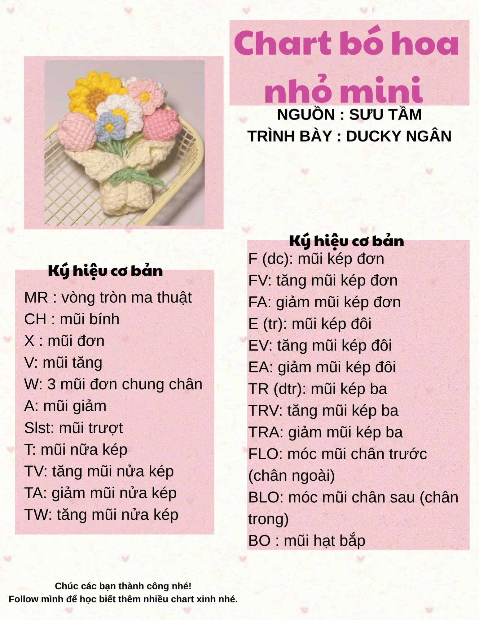 chart bó hoa nhỏ mini