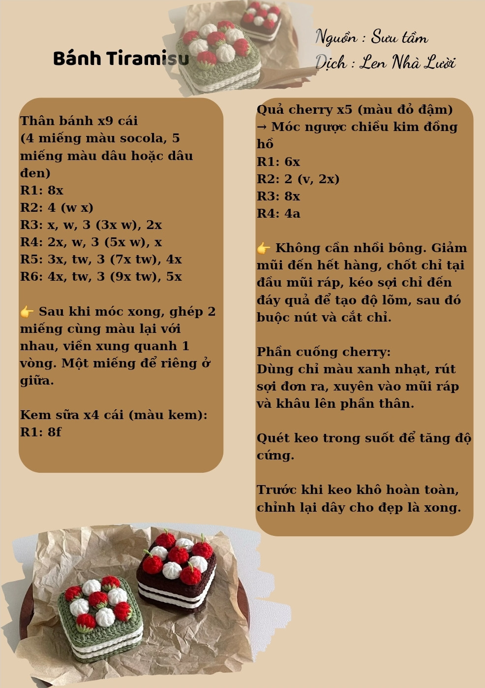 chart móc bánh tiramisu