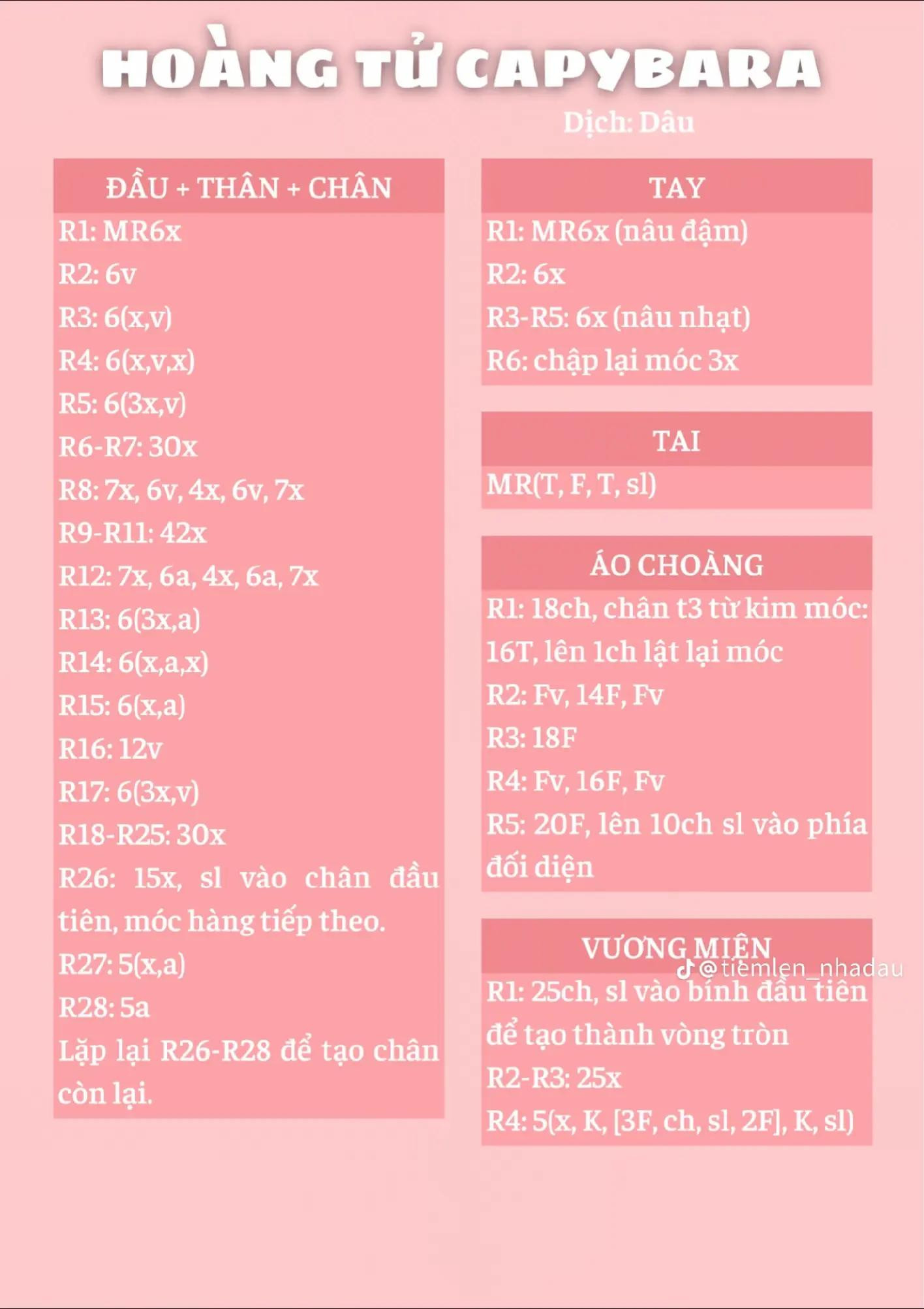 chart móc hoàng từ capybara