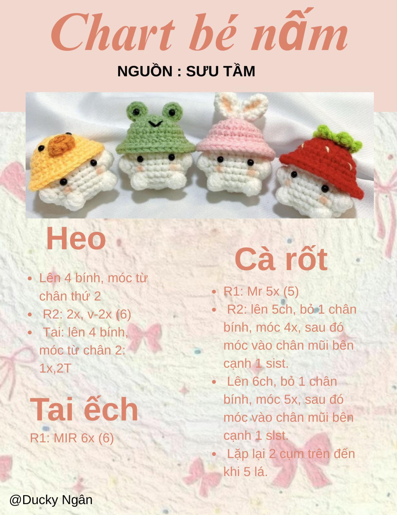 Chart móc len bé nấm dễ thương