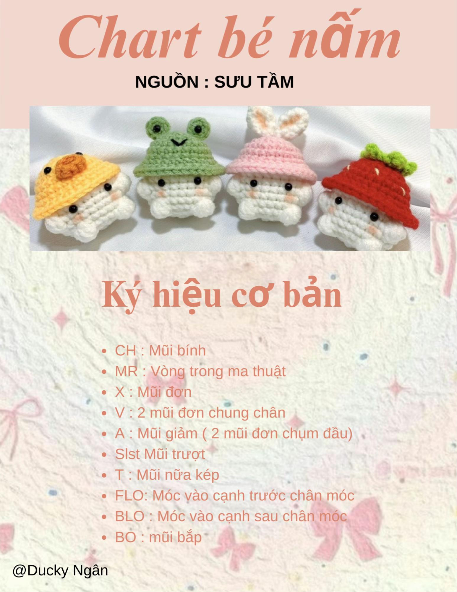 Chart móc len bé nấm dễ thương