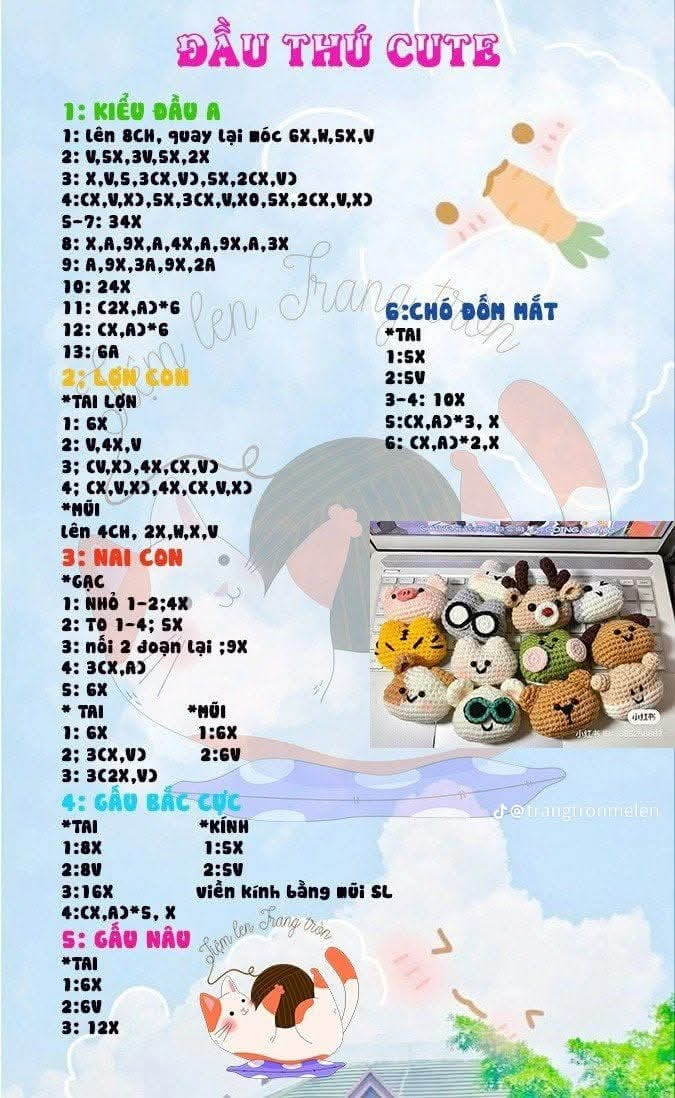 chart móc len hạt đậu.